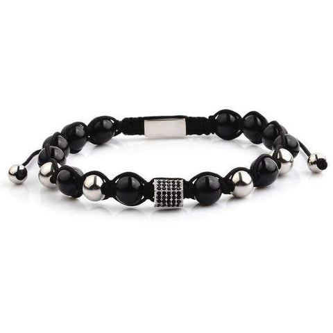 Crucible Men's Onyx Beaded Macramé Bracelet