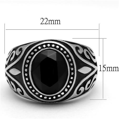 Men Stainless Steel Synthetic Crystal Rings TK2231