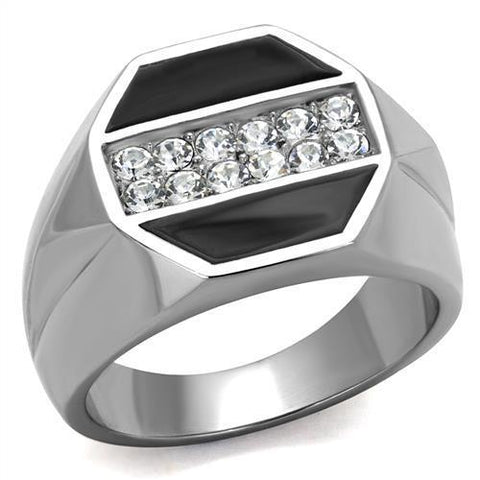 Men Stainless Steel Synthetic Crystal Rings TK2309