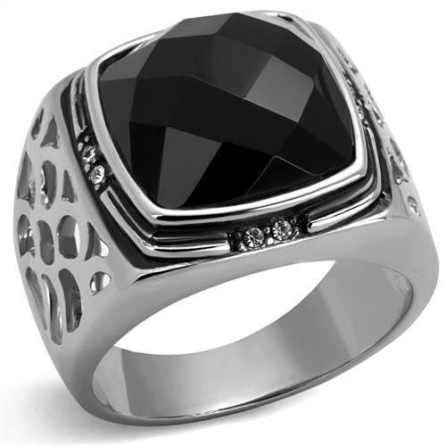 Men Stainless Steel Synthetic Onyx Rings TK2514