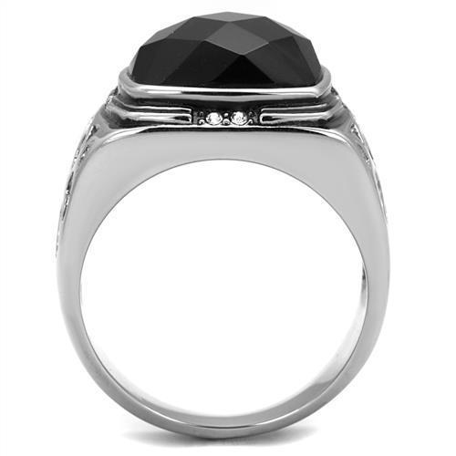 Men Stainless Steel Synthetic Onyx Rings TK2514