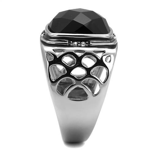 Men Stainless Steel Synthetic Onyx Rings TK2514