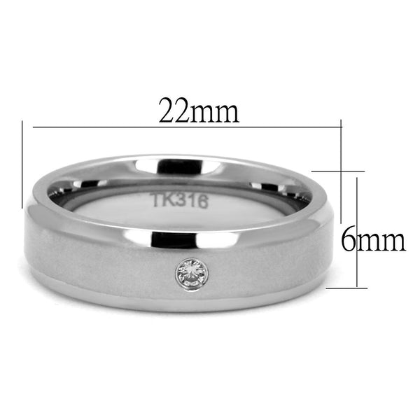 Men Stainless Steel Cubic Zirconia Rings TK2934