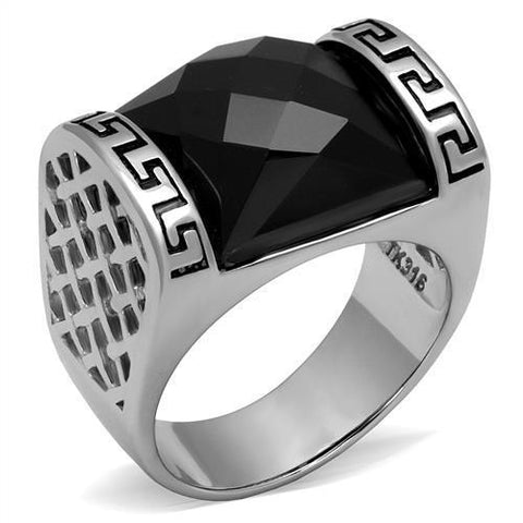 Men Stainless Steel Synthetic Onyx Rings TK3016