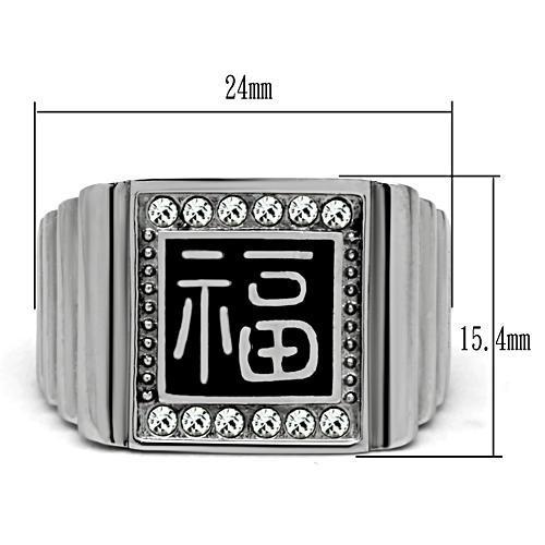 Men Stainless Steel Synthetic Crystal Rings TK329