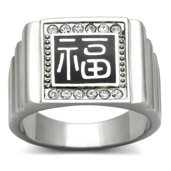 Men Stainless Steel Synthetic Crystal Rings TK329