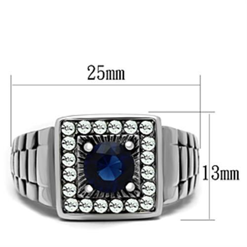 Men Stainless Steel Synthetic Glass Rings TK370