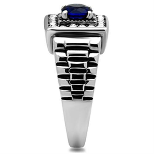 Men Stainless Steel Synthetic Glass Rings TK370