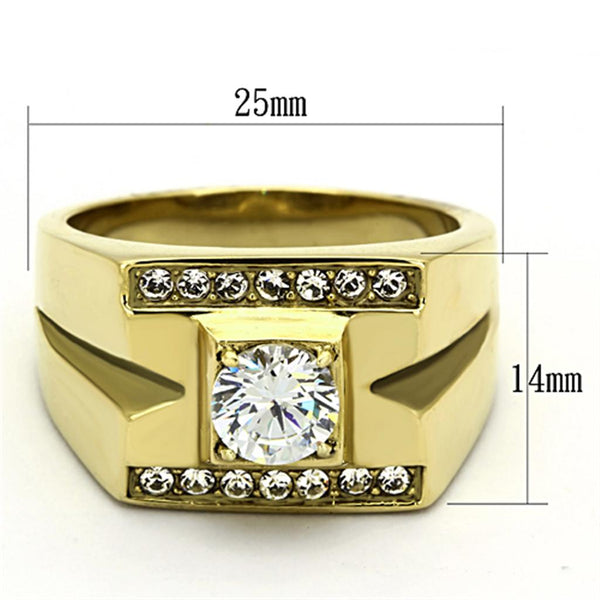 Men Stainless Steel Cubic Zirconia Rings TK777